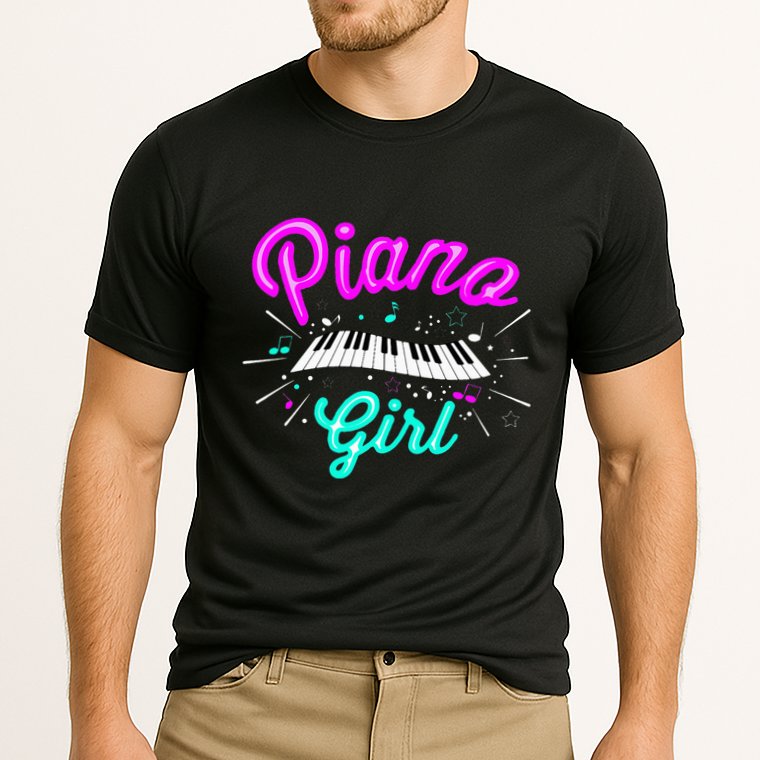 Piano Girl Funny Pianist Music Keyboardist Musician Outfit Cooling Performance Crew T-Shirt