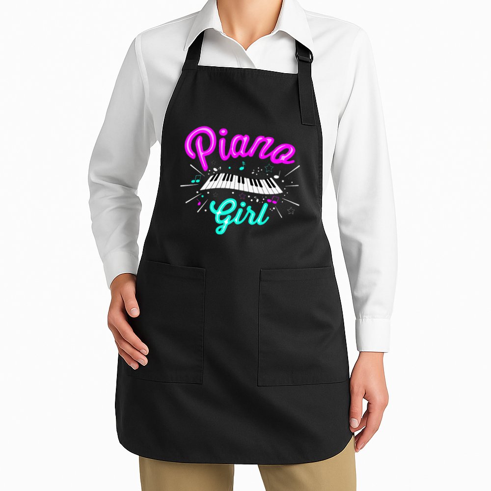 Piano Girl Funny Pianist Music Keyboardist Musician Outfit Apron