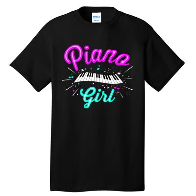 Piano Girl Funny Pianist Music Keyboardist Musician Outfit Tall T-Shirt