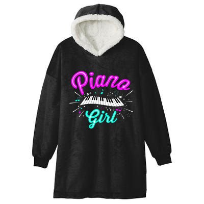 Piano Girl Funny Pianist Music Keyboardist Musician Outfit Hooded Wearable Blanket