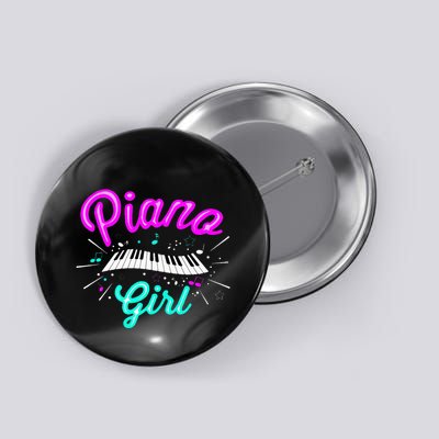 Piano Girl Funny Pianist Music Keyboardist Musician Outfit Button