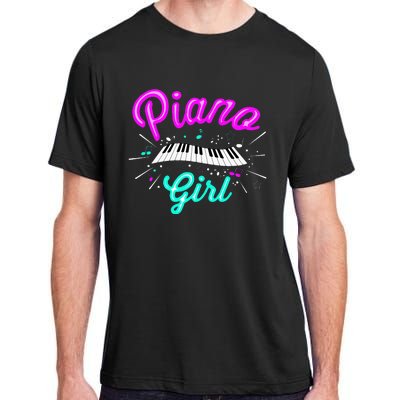 Piano Girl Funny Pianist Music Keyboardist Musician Outfit Adult ChromaSoft Performance T-Shirt