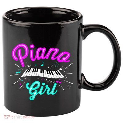 Piano Girl Funny Pianist Music Keyboardist Musician Outfit 11oz C Handle Ceramic Mug