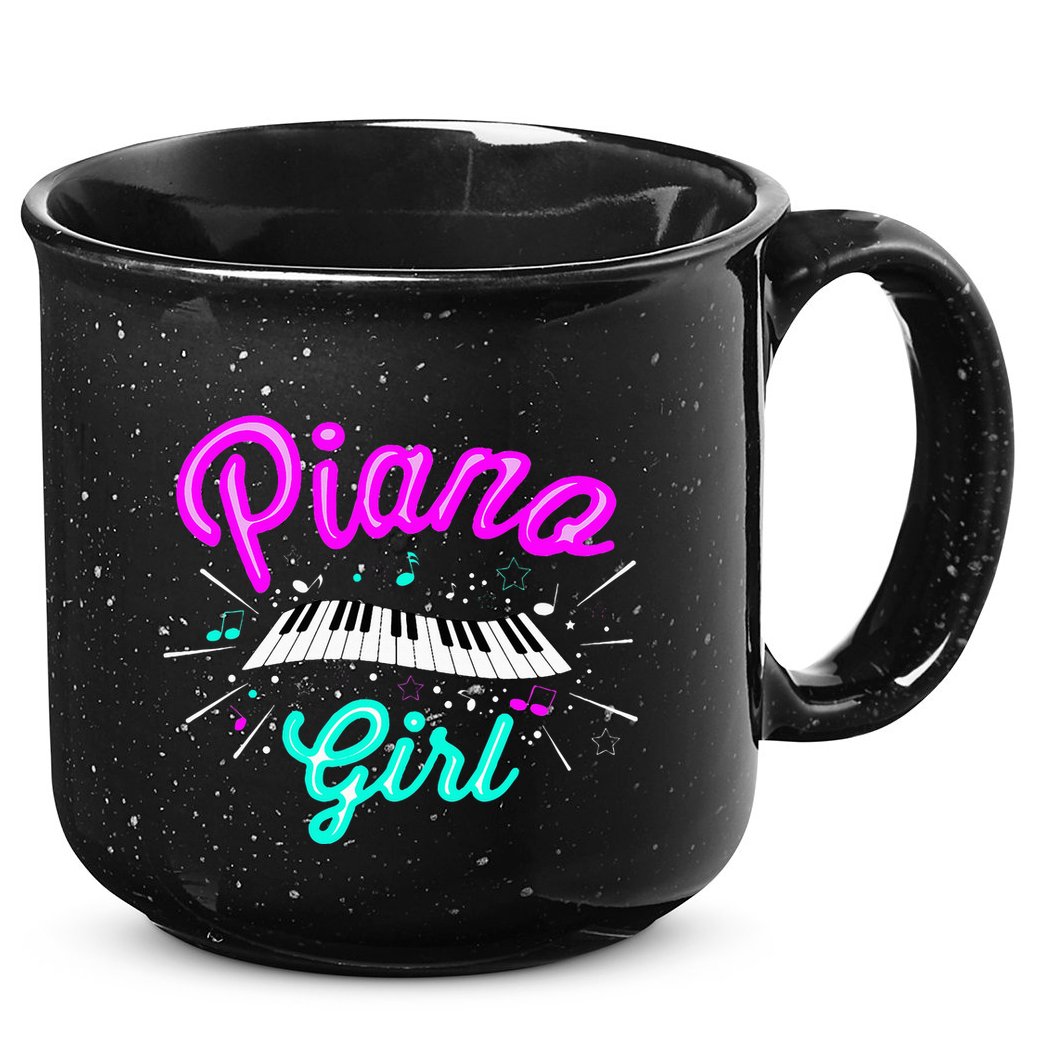 Piano Girl Funny Pianist Music Keyboardist Musician Outfit 15oz Campfire Ceramic Mug