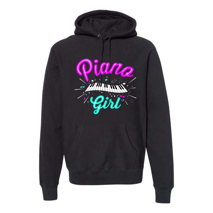 Piano Girl Funny Pianist Music Keyboardist Musician Outfit Premium Hoodie