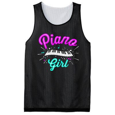 Piano Girl Funny Pianist Music Keyboardist Musician Outfit Mesh Reversible Basketball Jersey Tank