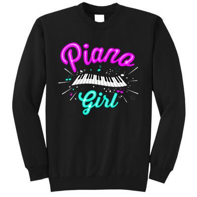 Piano Girl Funny Pianist Music Keyboardist Musician Outfit Tall Sweatshirt