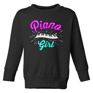 Piano Girl Funny Pianist Music Keyboardist Musician Outfit Toddler Sweatshirt