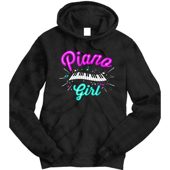 Piano Girl Funny Pianist Music Keyboardist Musician Outfit Tie Dye Hoodie