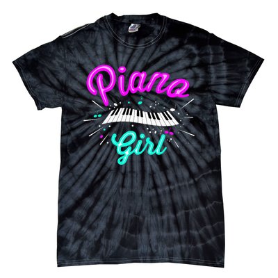 Piano Girl Funny Pianist Music Keyboardist Musician Outfit Tie-Dye T-Shirt