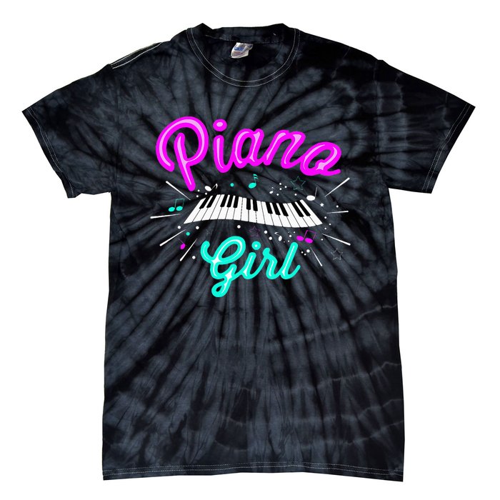 Piano Girl Funny Pianist Music Keyboardist Musician Outfit Tie-Dye T-Shirt