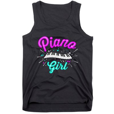 Piano Girl Funny Pianist Music Keyboardist Musician Outfit Tank Top