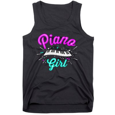 Piano Girl Funny Pianist Music Keyboardist Musician Outfit Tank Top