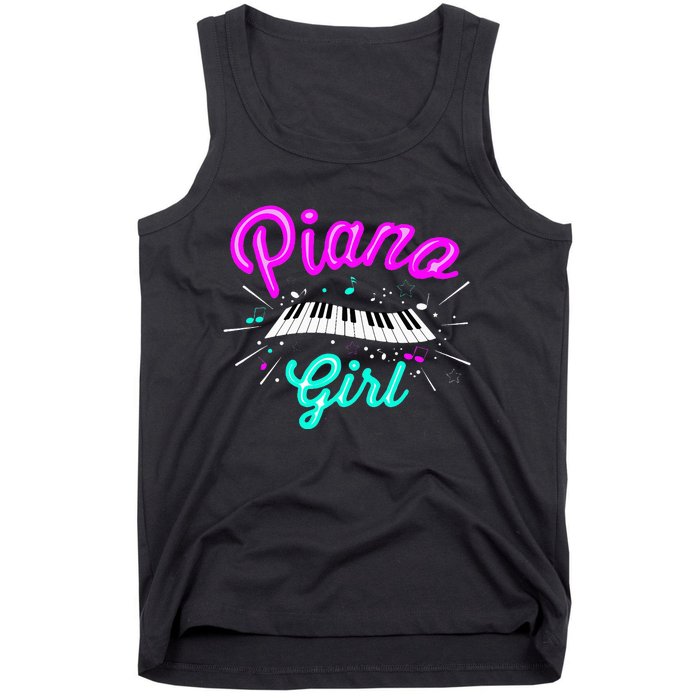 Piano Girl Funny Pianist Music Keyboardist Musician Outfit Tank Top