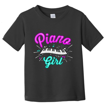 Piano Girl Funny Pianist Music Keyboardist Musician Outfit Toddler T-Shirt