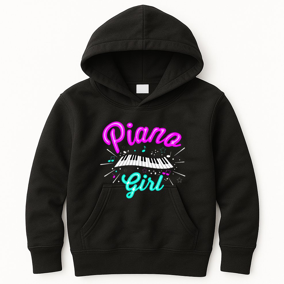 Piano Girl Funny Pianist Music Keyboardist Musician Outfit Kids Hoodie
