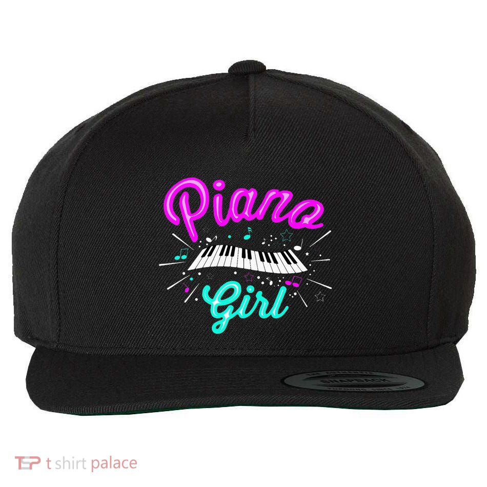 Piano Girl Funny Pianist Music Keyboardist Musician Outfit Wool Snapback Cap
