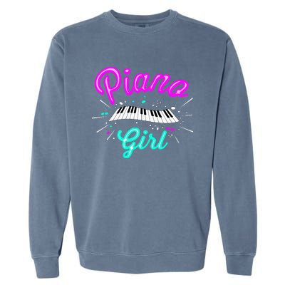 Piano Girl Funny Pianist Music Keyboardist Musician Outfit Garment-Dyed Sweatshirt