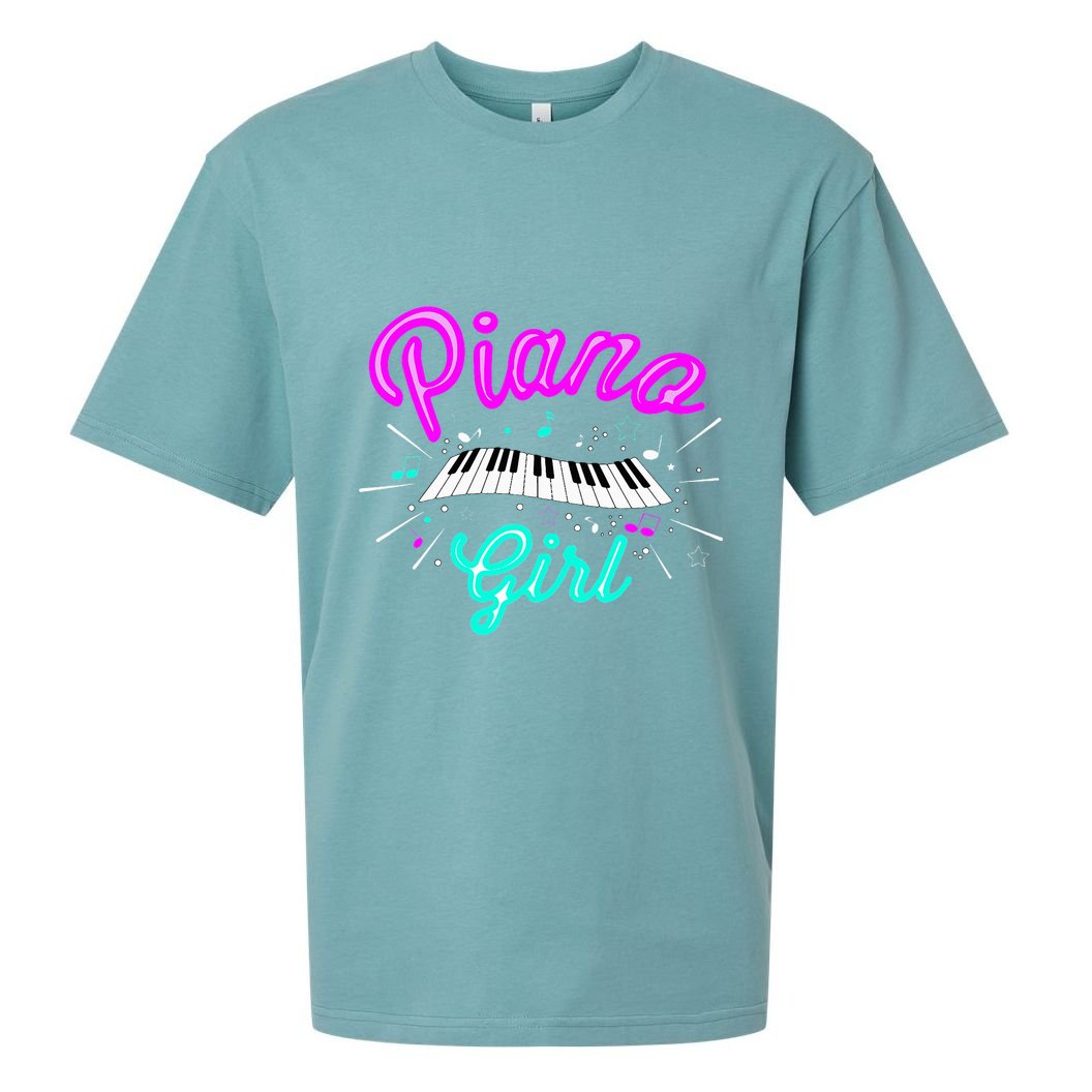 Piano Girl Funny Pianist Music Keyboardist Musician Outfit Sueded Cloud Jersey T-Shirt