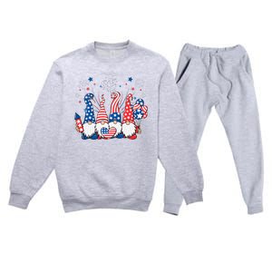 Patriotic Gnomes Fireworks USA Independence Day 4th Of July Premium Crewneck Sweatsuit Set