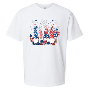 Patriotic Gnomes Fireworks USA Independence Day 4th Of July Sueded Cloud Jersey T-Shirt