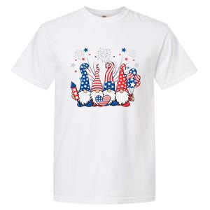 Patriotic Gnomes Fireworks USA Independence Day 4th Of July Garment-Dyed Heavyweight T-Shirt