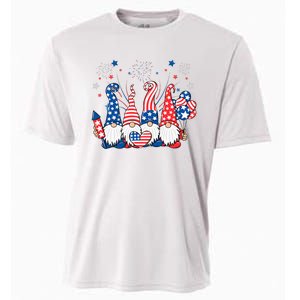 Patriotic Gnomes Fireworks USA Independence Day 4th Of July Cooling Performance Crew T-Shirt