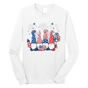 Patriotic Gnomes Fireworks USA Independence Day 4th Of July Long Sleeve Shirt