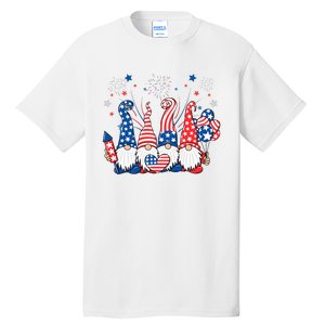 Patriotic Gnomes Fireworks USA Independence Day 4th Of July Tall T-Shirt