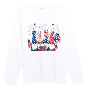 Patriotic Gnomes Fireworks USA Independence Day 4th Of July Premium Crewneck Sweatshirt