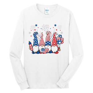 Patriotic Gnomes Fireworks USA Independence Day 4th Of July Tall Long Sleeve T-Shirt