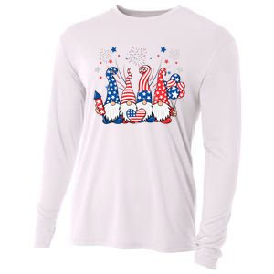 Patriotic Gnomes Fireworks USA Independence Day 4th Of July Cooling Performance Long Sleeve Crew