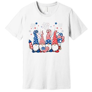 Patriotic Gnomes Fireworks USA Independence Day 4th Of July Premium T-Shirt