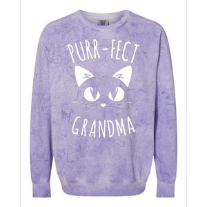 PURRFECT Grandma Fur Mom Cute Cat Lover Animal Gift Colorblast Crewneck Sweatshirt