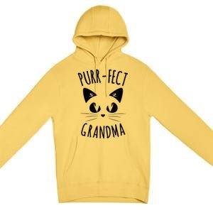 PURRFECT Grandma Fur Mom Cute Cat Lover Animal Gift Premium Pullover Hoodie