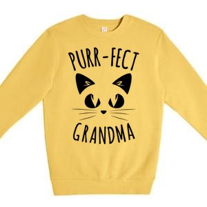 PURRFECT Grandma Fur Mom Cute Cat Lover Animal Gift Premium Crewneck Sweatshirt