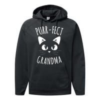 PURRFECT Grandma Fur Mom Cute Cat Lover Animal Gift Performance Fleece Hoodie