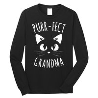 PURRFECT Grandma Fur Mom Cute Cat Lover Animal Gift Long Sleeve Shirt