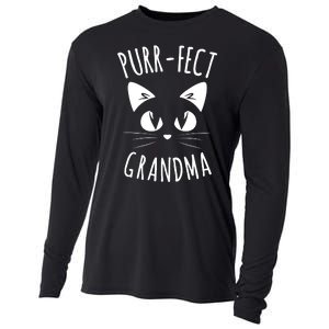 PURRFECT Grandma Fur Mom Cute Cat Lover Animal Gift Cooling Performance Long Sleeve Crew