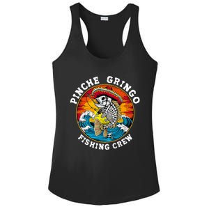 P.I.N.C.H.E Gringo Fishing Crew Mexican Skeleton Fishman Ladies PosiCharge Competitor Racerback Tank