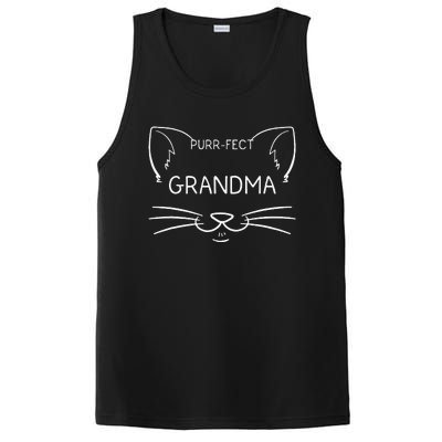 Purrfect Grandma Funny Cat Lover Grandmother Kitty Owner PosiCharge Competitor Tank