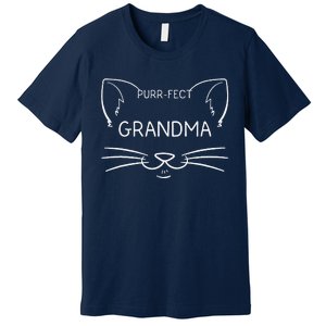 Purrfect Grandma Funny Cat Lover Grandmother Kitty Owner Premium T-Shirt