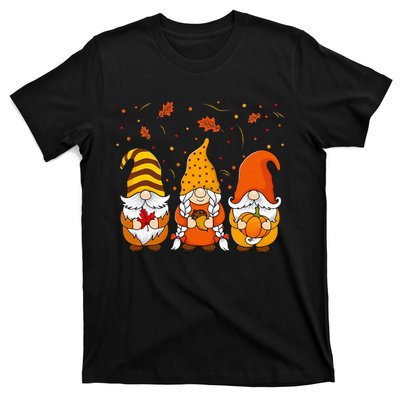 Pumpkin Gnomes Fall Autumn Cute Halloween Thanksgiving T-Shirt