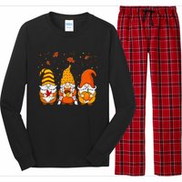 Pumpkin Gnomes Fall Autumn Cute Halloween Thanksgiving Long Sleeve Pajama Set