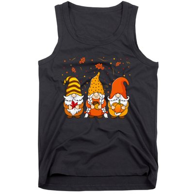 Pumpkin Gnomes Fall Autumn Cute Halloween Thanksgiving Tank Top