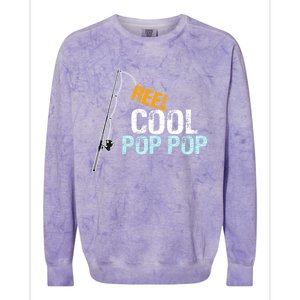 Poppop Gift From Granddaughter Grandson Reel Cool Pop Pop Cute Gift Colorblast Crewneck Sweatshirt