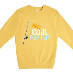 Poppop Gift From Granddaughter Grandson Reel Cool Pop Pop Cute Gift Premium Crewneck Sweatshirt