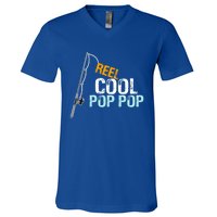 Poppop Gift From Granddaughter Grandson Reel Cool Pop Pop Cute Gift V-Neck T-Shirt