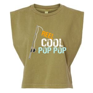 Poppop Gift From Granddaughter Grandson Reel Cool Pop Pop Cute Gift Garment-Dyed Women's Muscle Tee