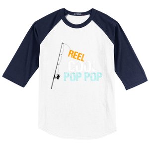 Poppop Gift From Granddaughter Grandson Reel Cool Pop Pop Cute Gift Baseball Sleeve Shirt